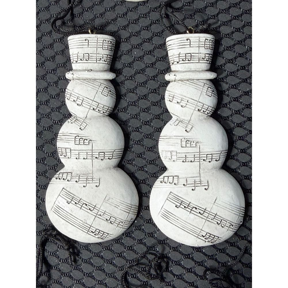 Music Sheet Snowman Ornaments Musical Notes Set of 12 Musician 4" Christmas - Picture 4 of 7